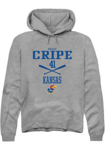 Hailey Cripe  Rally Kansas Jayhawks Mens Grey NIL Sport Icon Long Sleeve Hoodie