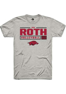 Ava Roth  Arkansas Razorbacks Ash Rally NIL Stacked Box Short Sleeve T Shirt
