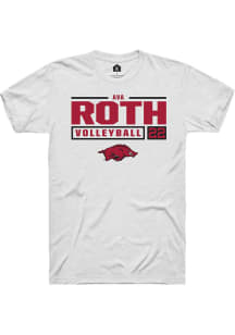 Ava Roth  Arkansas Razorbacks White Rally NIL Stacked Box Short Sleeve T Shirt