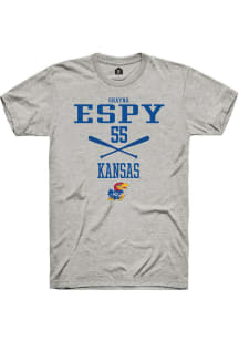 Shayna Espy  Kansas Jayhawks Ash Rally NIL Sport Icon Short Sleeve T Shirt