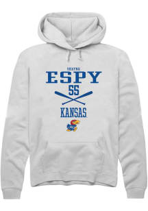 Shayna Espy  Rally Kansas Jayhawks Mens White NIL Sport Icon Long Sleeve Hoodie