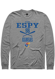 Shayna Espy  Kansas Jayhawks Grey Rally NIL Sport Icon Long Sleeve T Shirt