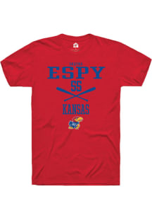 Shayna Espy  Kansas Jayhawks Red Rally NIL Sport Icon Short Sleeve T Shirt