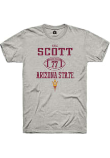 Kyle Scott  Arizona State Sun Devils Ash Rally NIL Sport Icon Short Sleeve T Shirt