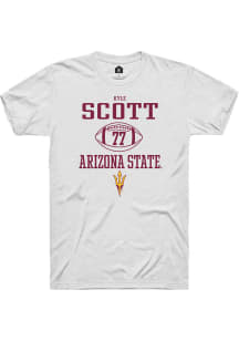 Kyle Scott  Arizona State Sun Devils White Rally NIL Sport Icon Short Sleeve T Shirt