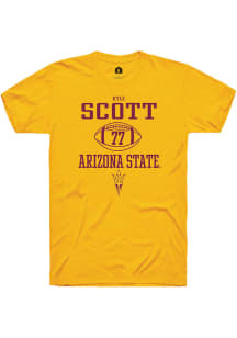 Kyle Scott  Arizona State Sun Devils Gold Rally NIL Sport Icon Short Sleeve T Shirt