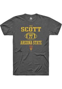 Kyle Scott  Arizona State Sun Devils Dark Grey Rally NIL Sport Icon Short Sleeve T Shirt
