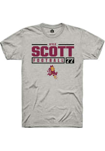 Kyle Scott  Arizona State Sun Devils Ash Rally NIL Stacked Box Short Sleeve T Shirt