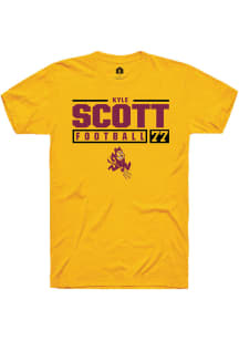 Kyle Scott  Arizona State Sun Devils Gold Rally NIL Stacked Box Short Sleeve T Shirt