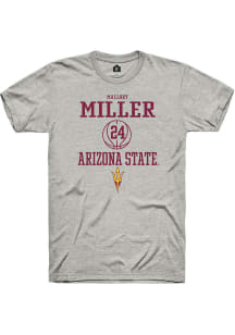 Mallory Miller  Arizona State Sun Devils Ash Rally NIL Sport Icon Short Sleeve T Shirt