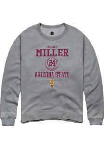 Mallory Miller  Rally Arizona State Sun Devils Mens Grey NIL Sport Icon Long Sleeve Crew Sweatsh..