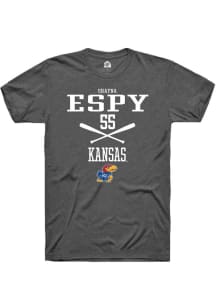 Shayna Espy  Kansas Jayhawks Dark Grey Rally NIL Sport Icon Short Sleeve T Shirt