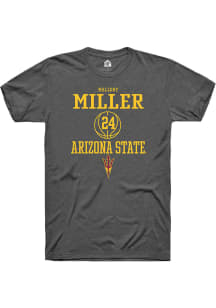 Mallory Miller  Arizona State Sun Devils Dark Grey Rally NIL Sport Icon Short Sleeve T Shirt