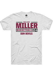 Mallory Miller  Arizona State Sun Devils White Rally NIL Stacked Box Short Sleeve T Shirt