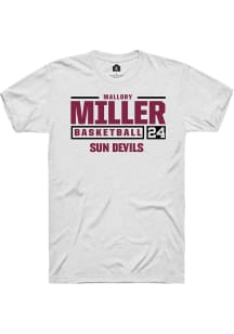 Mallory Miller  Arizona State Sun Devils White Rally NIL Stacked Box Short Sleeve T Shirt