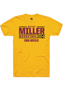 Mallory Miller  Arizona State Sun Devils Gold Rally NIL Stacked Box Short Sleeve T Shirt