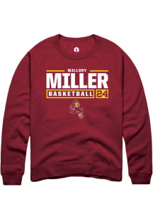 Mallory Miller  Rally Arizona State Sun Devils Mens Maroon NIL Stacked Box Long Sleeve Crew Swea..