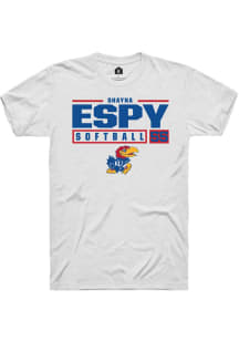 Shayna Espy  Kansas Jayhawks White Rally NIL Stacked Box Short Sleeve T Shirt