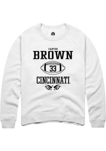 Carter Brown  Rally Cincinnati Bearcats Mens White NIL Sport Icon Long Sleeve Crew Sweatshirt