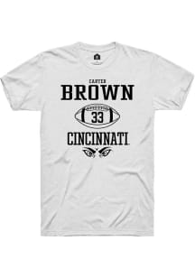 Carter Brown  Cincinnati Bearcats White Rally NIL Sport Icon Short Sleeve T Shirt