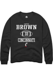 Carter Brown  Rally Cincinnati Bearcats Mens Black NIL Sport Icon Long Sleeve Crew Sweatshirt