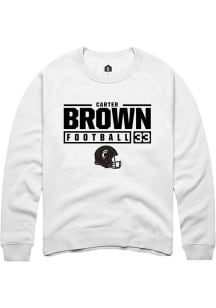 Carter Brown  Rally Cincinnati Bearcats Mens White NIL Stacked Box Long Sleeve Crew Sweatshirt