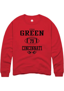 Ethan Green  Rally Cincinnati Bearcats Mens Red NIL Sport Icon Long Sleeve Crew Sweatshirt