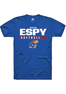 Shayna Espy  Kansas Jayhawks Blue Rally NIL Stacked Box Short Sleeve T Shirt