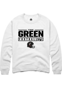 Ethan Green  Rally Cincinnati Bearcats Mens White NIL Stacked Box Long Sleeve Crew Sweatshirt