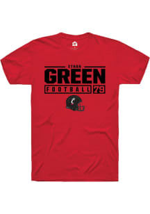 Ethan Green  Cincinnati Bearcats Red Rally NIL Stacked Box Short Sleeve T Shirt