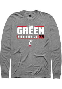 Ethan Green  Cincinnati Bearcats Graphite Rally NIL Stacked Box Long Sleeve T Shirt