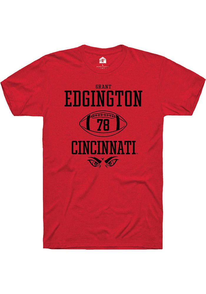 Grant Edgington Cincinnati Bearcats Red Rally NIL Sport Icon Short Sleeve T Shirt