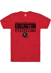 Grant Edgington  Cincinnati Bearcats Red Rally NIL Stacked Box Short Sleeve T Shirt