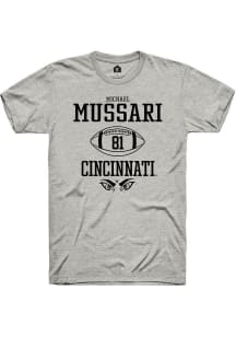 Michael Mussari  Cincinnati Bearcats Ash Rally NIL Sport Icon Short Sleeve T Shirt