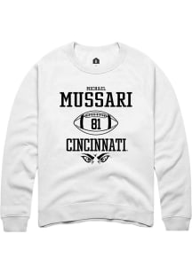 Michael Mussari  Rally Cincinnati Bearcats Mens White NIL Sport Icon Long Sleeve Crew Sweatshirt