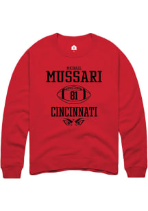 Michael Mussari  Rally Cincinnati Bearcats Mens Red NIL Sport Icon Long Sleeve Crew Sweatshirt