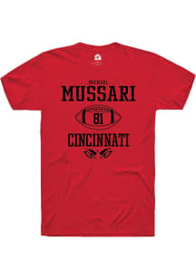 Michael Mussari  Cincinnati Bearcats Red Rally NIL Sport Icon Short Sleeve T Shirt