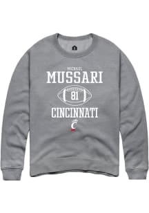 Michael Mussari  Rally Cincinnati Bearcats Mens Graphite NIL Sport Icon Long Sleeve Crew Sweatsh..