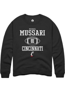 Michael Mussari  Rally Cincinnati Bearcats Mens Black NIL Sport Icon Long Sleeve Crew Sweatshirt