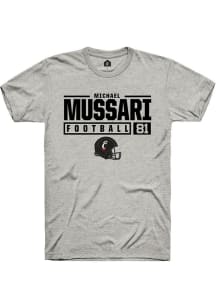 Michael Mussari  Cincinnati Bearcats Ash Rally NIL Stacked Box Short Sleeve T Shirt