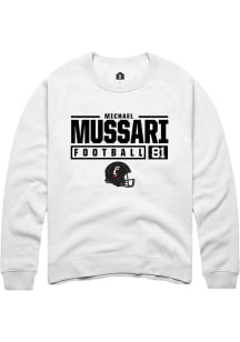 Michael Mussari  Rally Cincinnati Bearcats Mens White NIL Stacked Box Long Sleeve Crew Sweatshir..