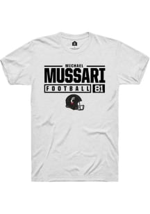 Michael Mussari  Cincinnati Bearcats White Rally NIL Stacked Box Short Sleeve T Shirt