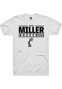 Paige Miller  Cincinnati Bearcats White Rally NIL Stacked Box Short Sleeve T Shirt