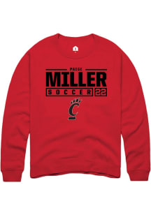 Paige Miller  Rally Cincinnati Bearcats Mens Red NIL Stacked Box Long Sleeve Crew Sweatshirt