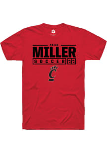 Paige Miller  Cincinnati Bearcats Red Rally NIL Stacked Box Short Sleeve T Shirt