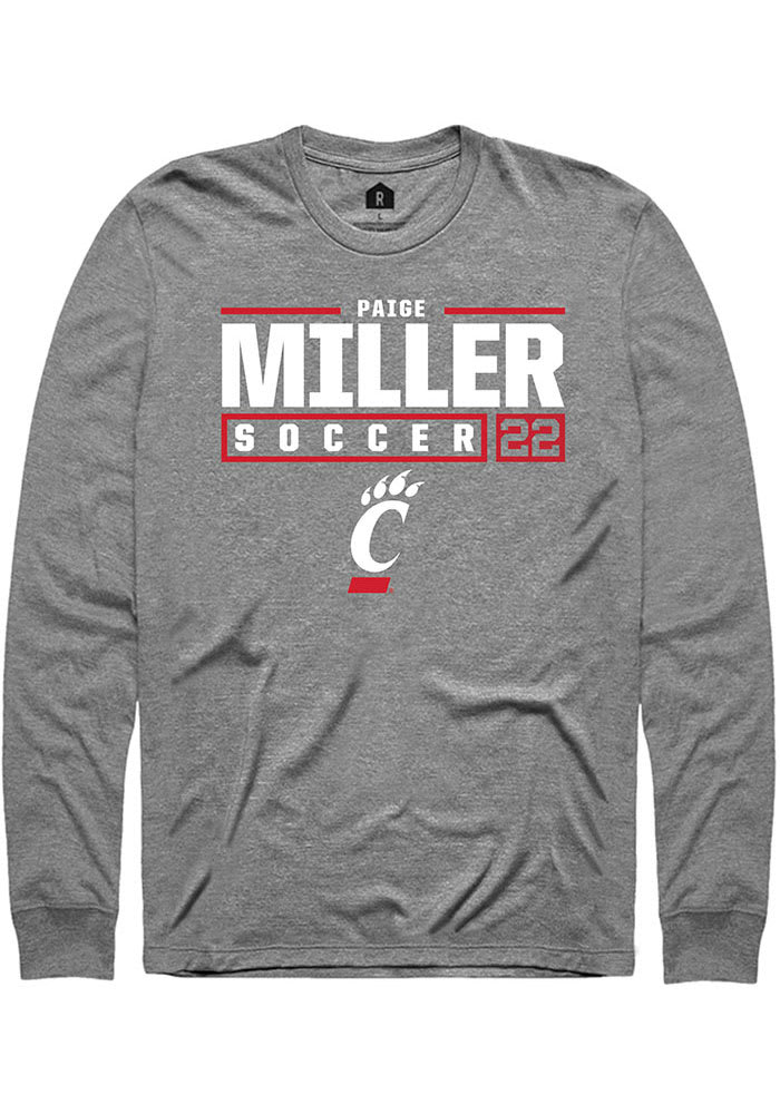 Paige Miller  Cincinnati Bearcats Graphite Rally NIL Stacked Box Long Sleeve T Shirt