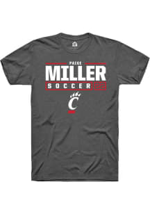 Paige Miller  Cincinnati Bearcats Dark Grey Rally NIL Stacked Box Short Sleeve T Shirt