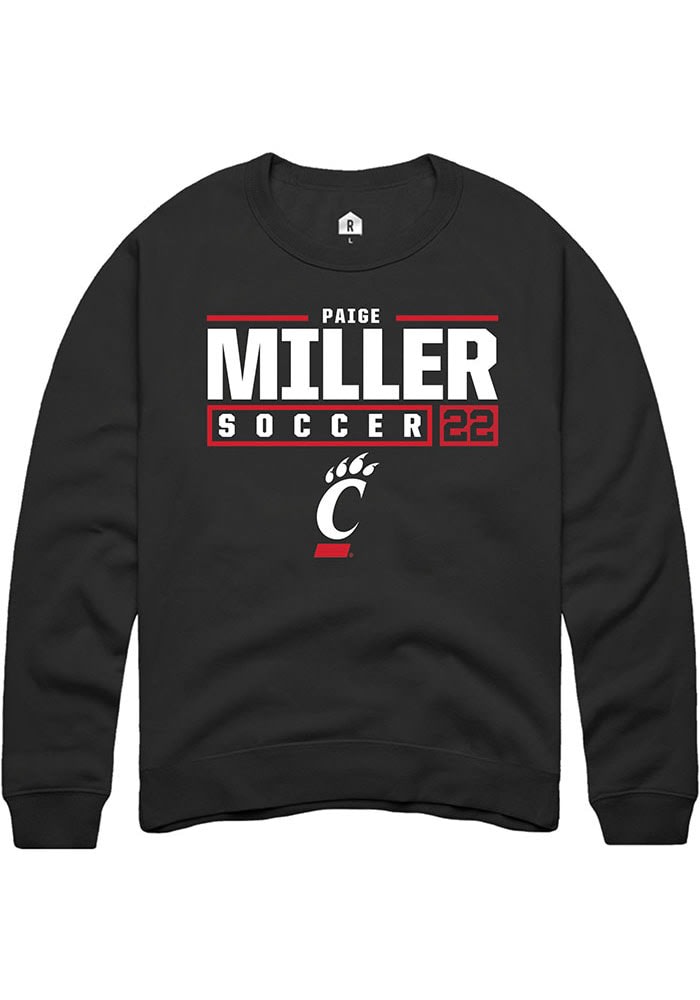 Paige Miller Rally Cincinnati Bearcats Mens NIL Stacked Box Long Sleeve Crew Sweatshirt