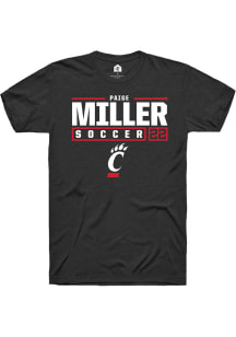 Paige Miller  Cincinnati Bearcats Black Rally NIL Stacked Box Short Sleeve T Shirt