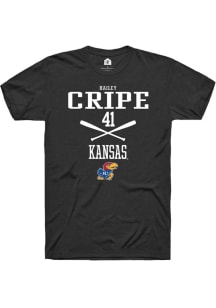Hailey Cripe  Kansas Jayhawks Black Rally NIL Sport Icon Short Sleeve T Shirt